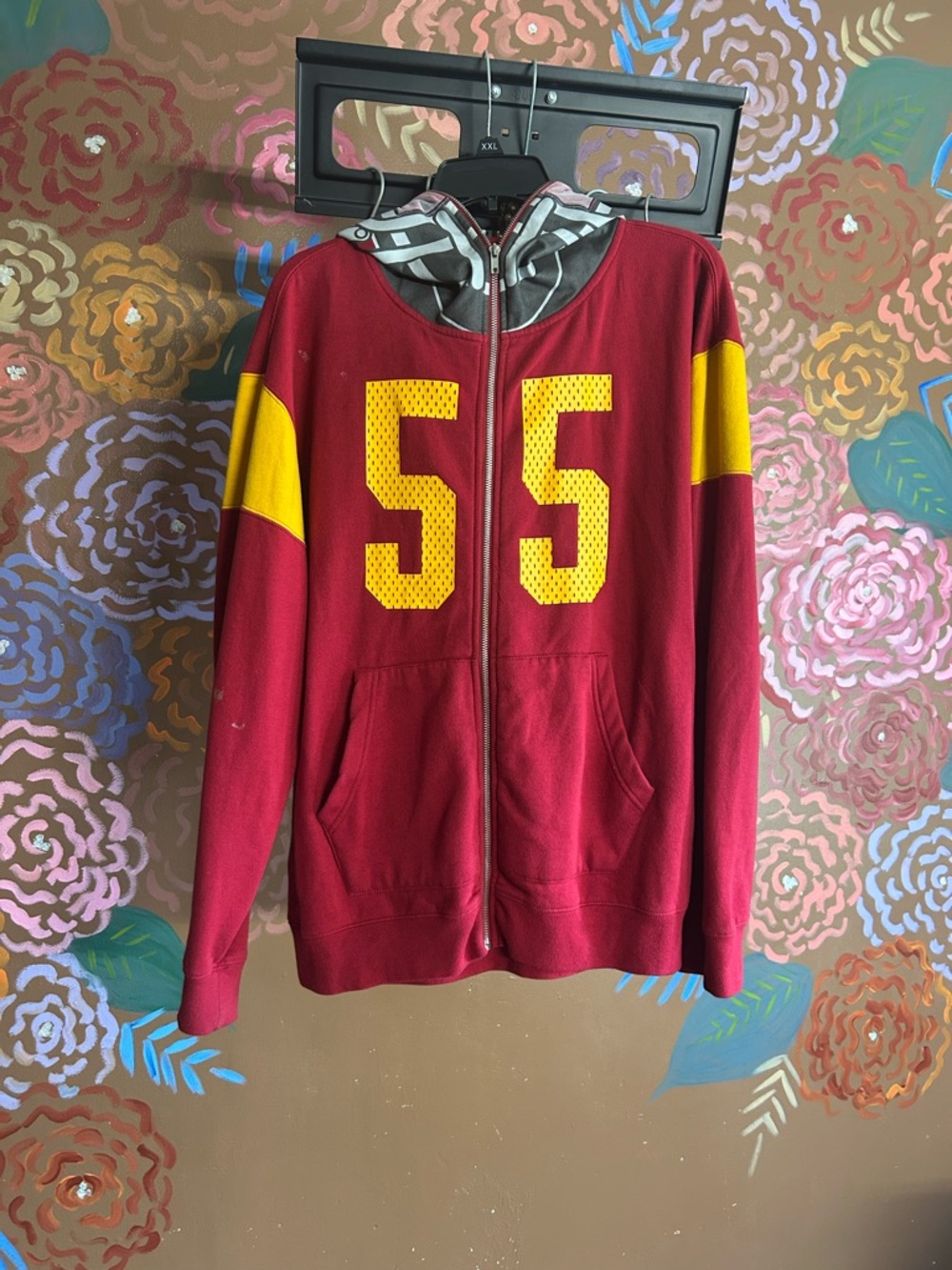 Team Trojan Red Hooded Sweatshirt (Logo Tag Visible)